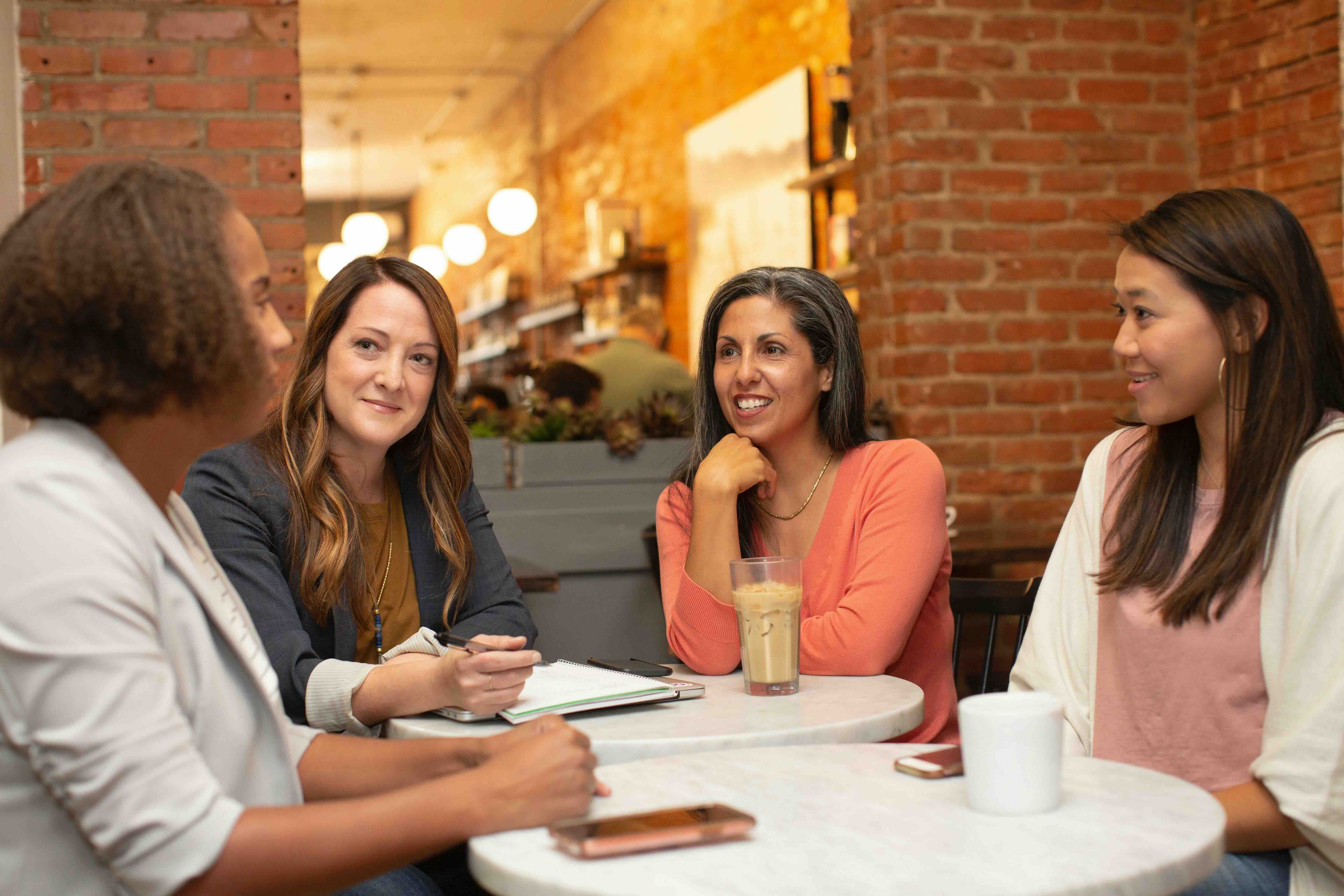 Team collaborating at a table in Atlanta